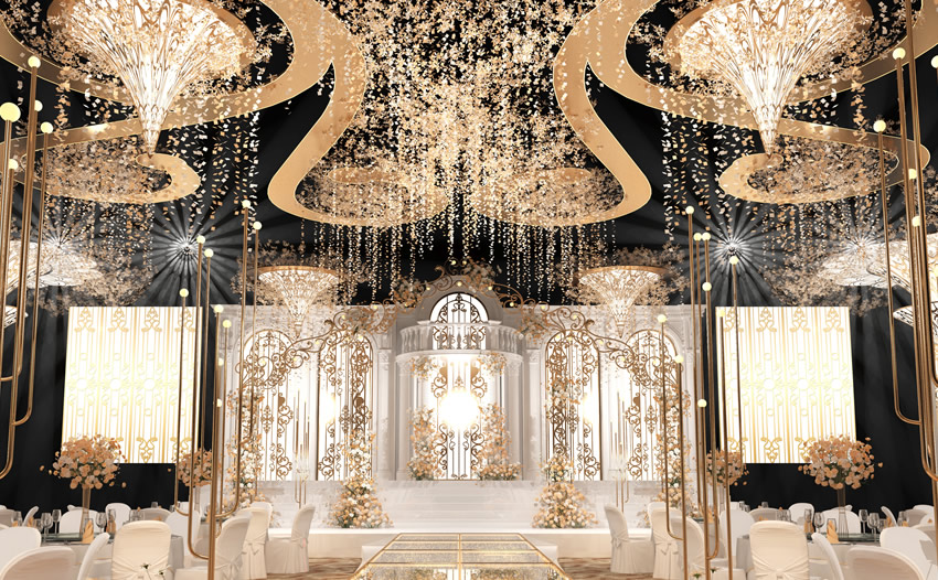 剑阁花木兰喜事汇金色大厅效果展示